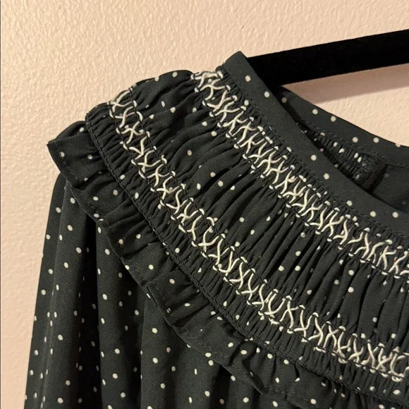 LOFT Black and White Dotted Blouse - Picture 4 of 7